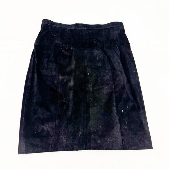 Pia Rucci Black Suede Leather Straight Pencil Skirt Back Slit Size 12 - Picture 1 of 4